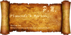 Plancsák Marion névjegykártya